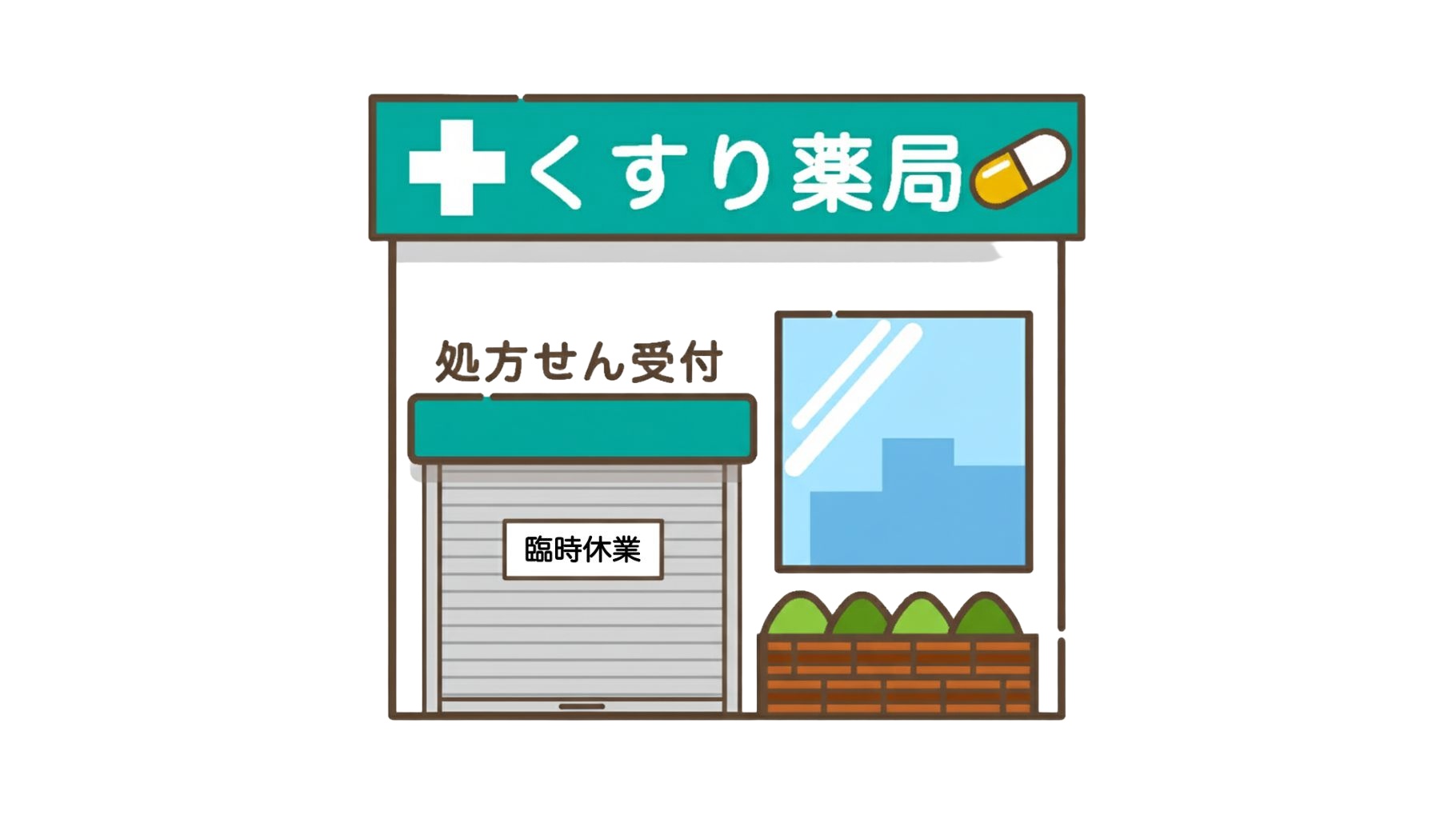 臨時休業中の薬局