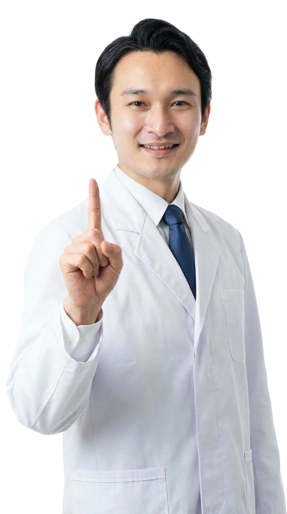 ポイントを示す男性薬剤師